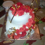 Two tiered rose cake